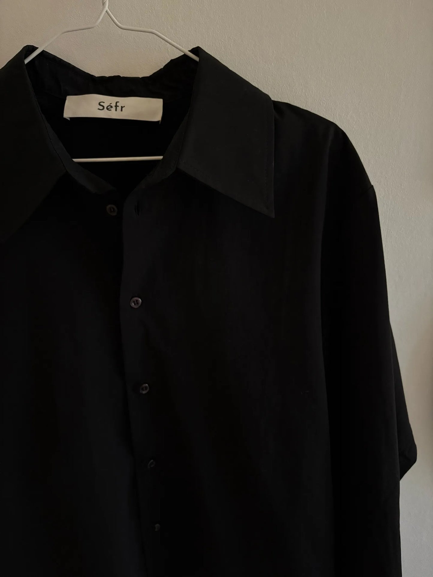 Séfr Trino Black Fine Cotton Shirt