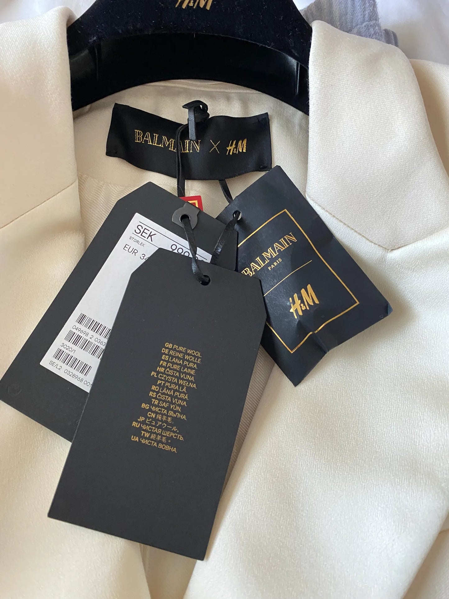 Balmain x H&M Figurnära-ullkavaj NWT