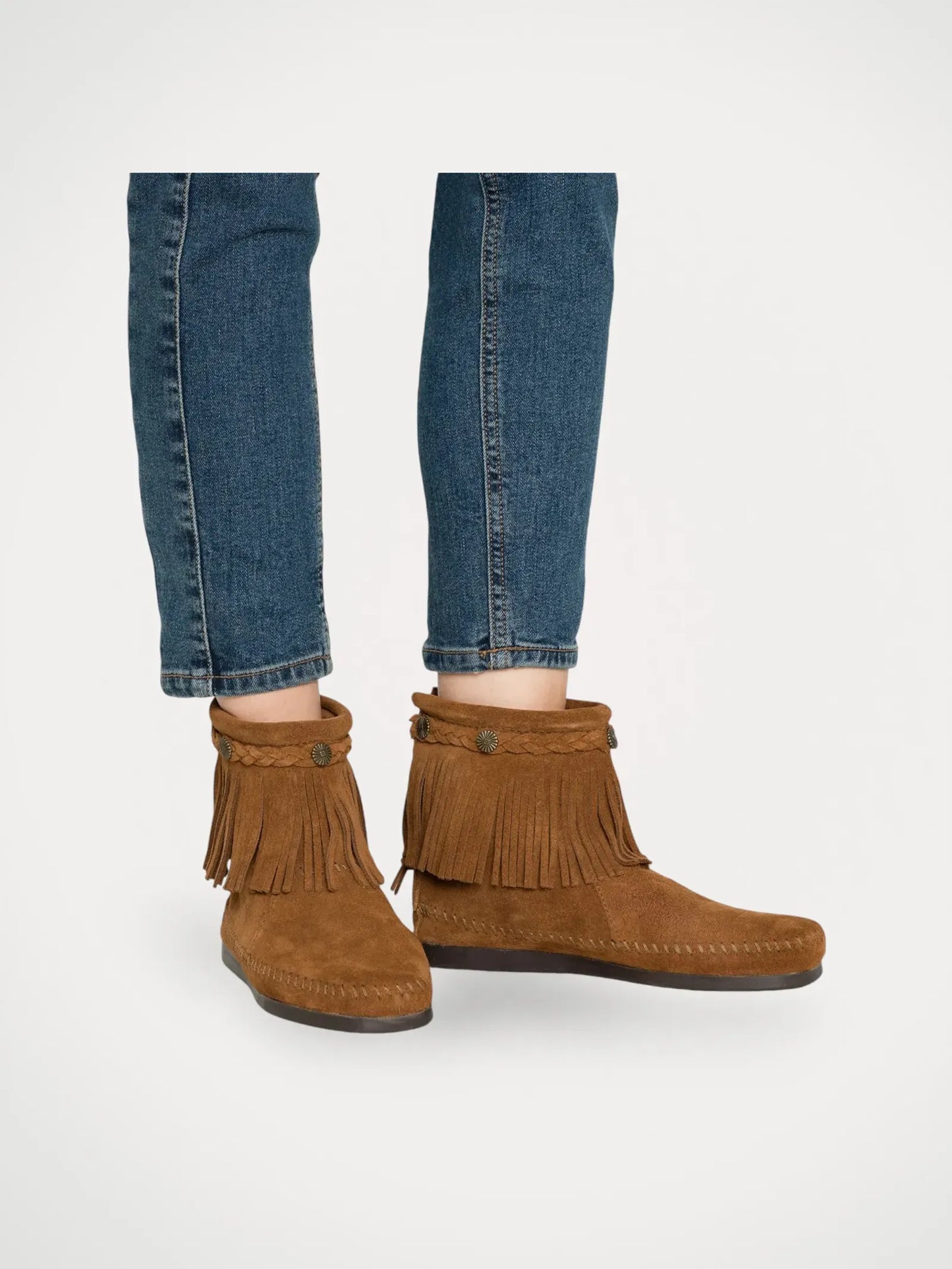 Minnetonka Hi Back Zip-skinnboots NWT