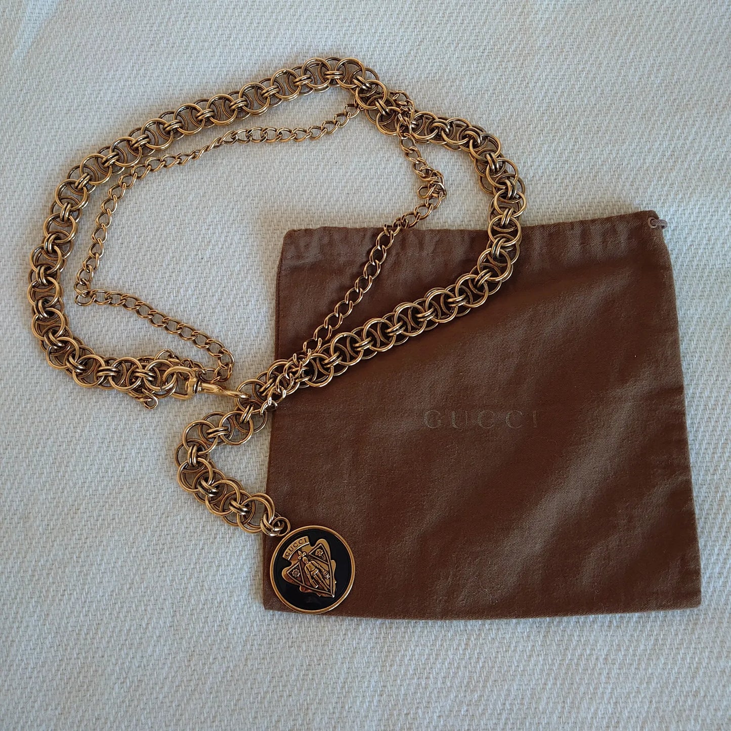 Gucci Crest Chain Belt-bälte