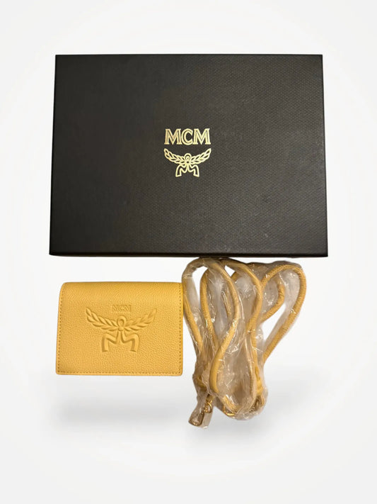 Mcm Himmel Wallet In Corn Yellow Bag