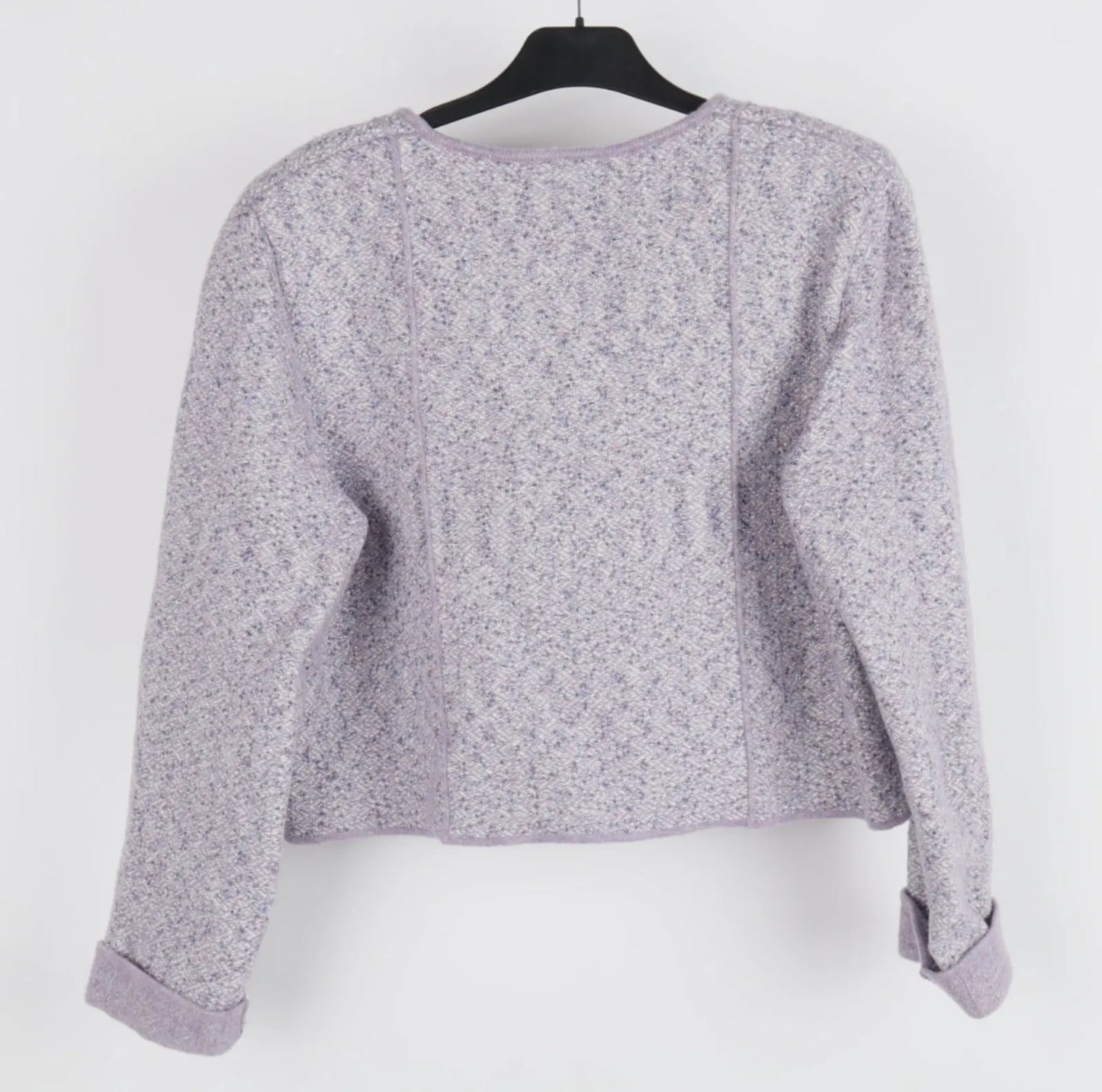 & Other Stories Metallic Tweed Lilac Crop Blazer