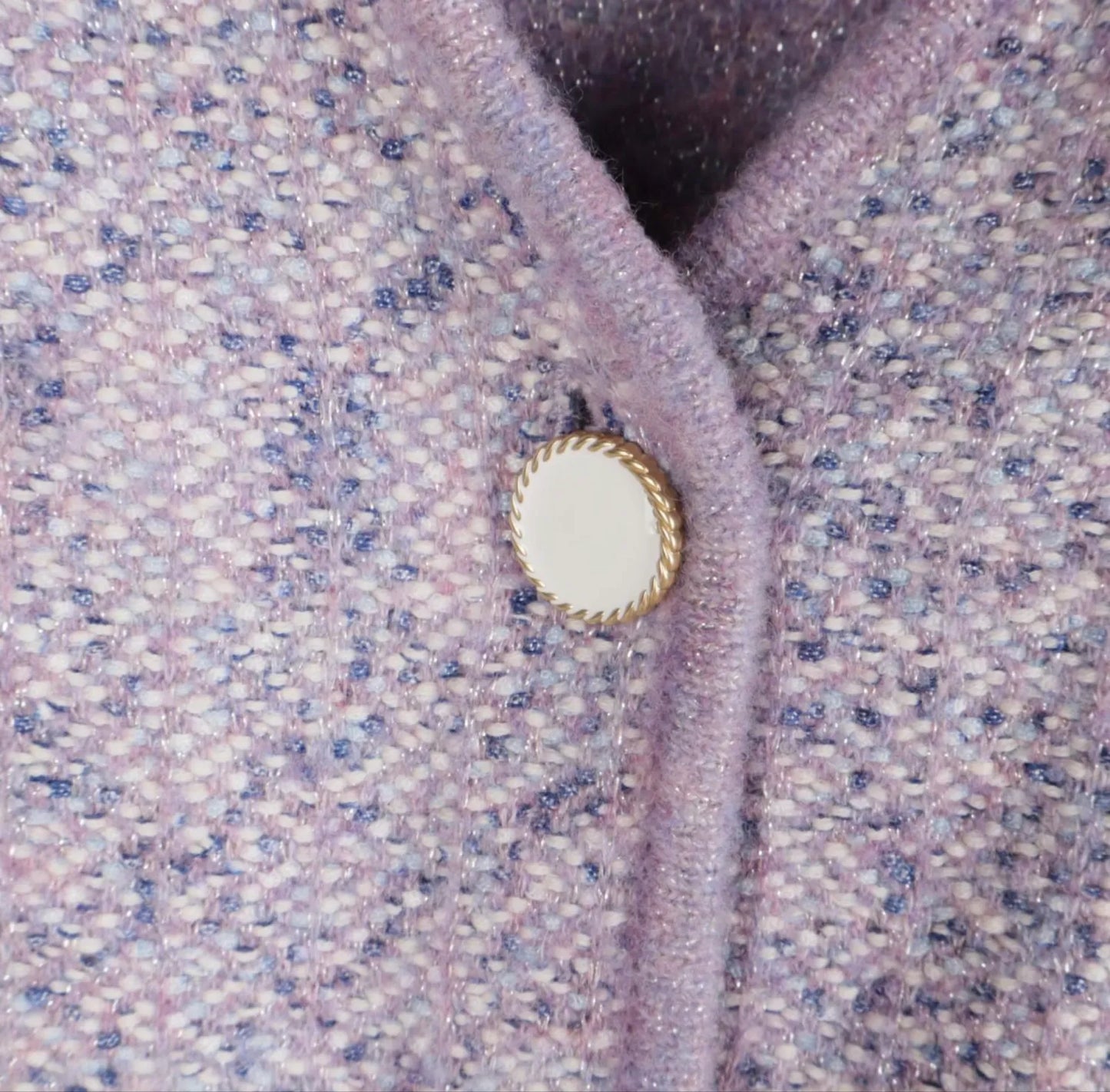 & Other Stories Metallic Tweed Lilac Crop Blazer