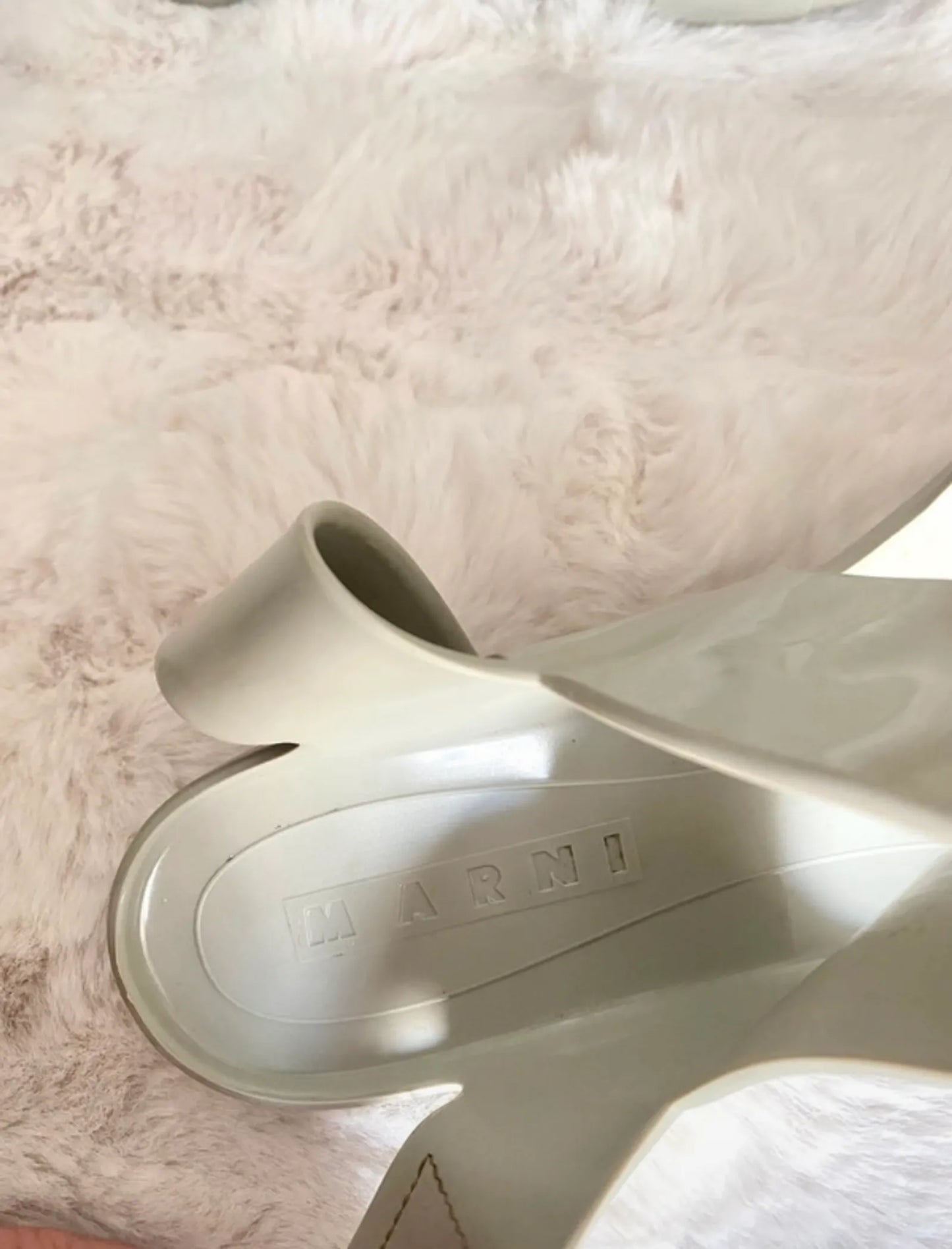 Marni Rubber Jelly Slingback Flat Sandals