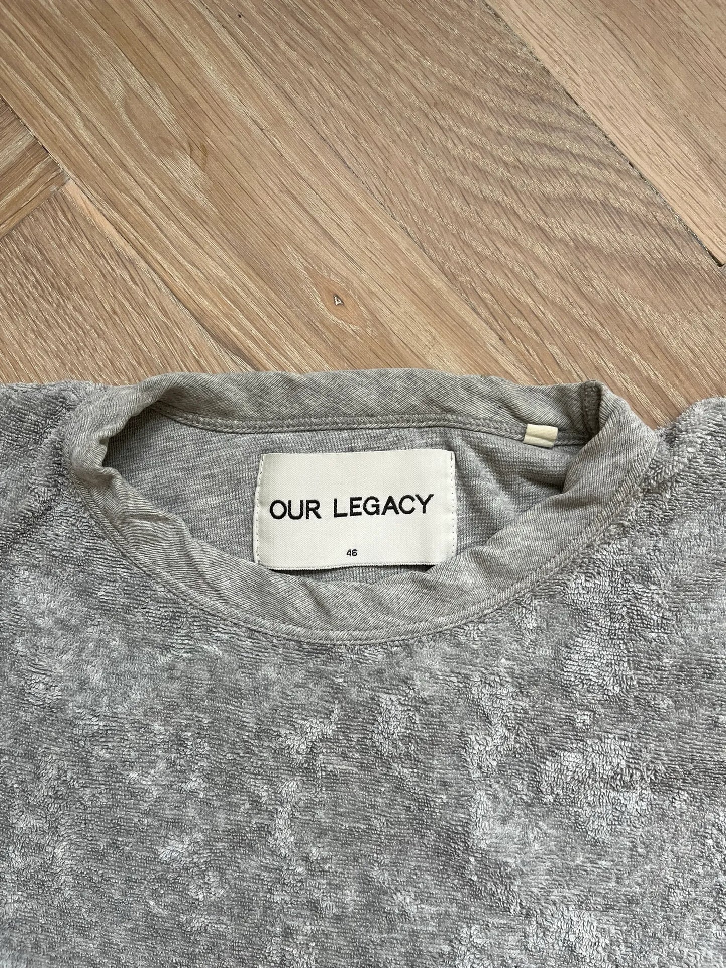 Our Legacy Grey Melange Light Terry T-shirt