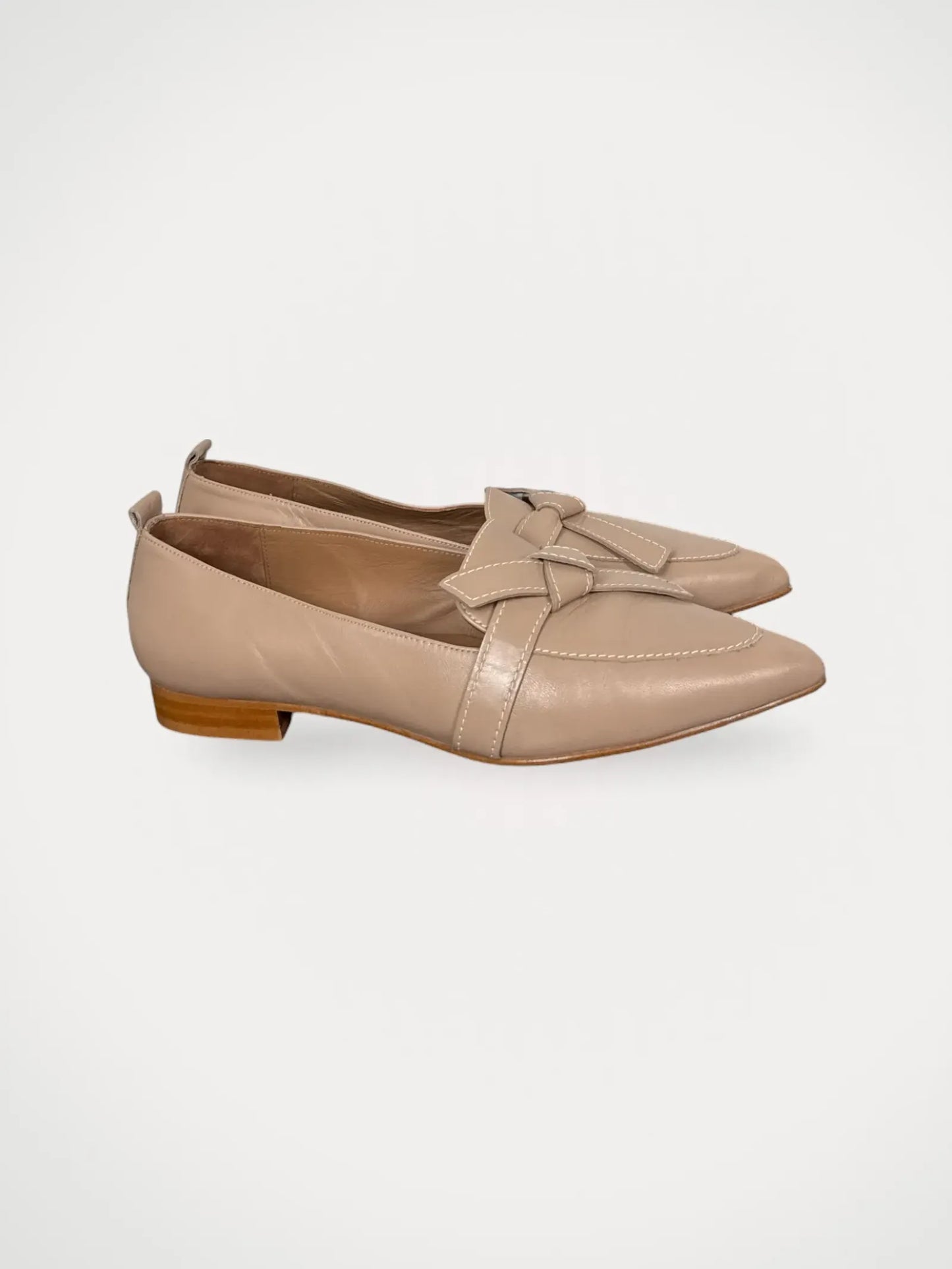 Flattered Ally Leather Sand Ballet flats